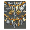Elegant Metallic Silver Gold Winter Ornament Rug