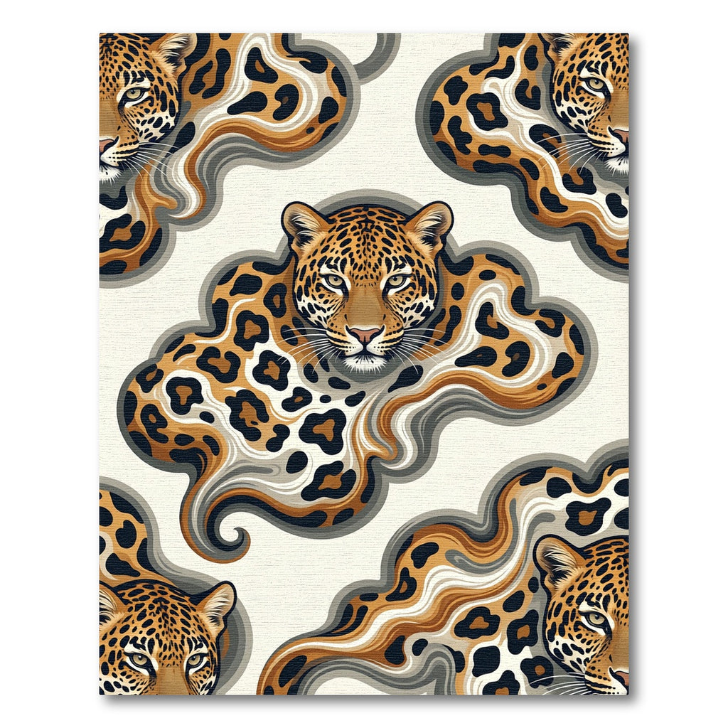 Earthy Leopard Swirl Abstract Art Rug