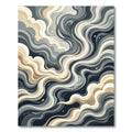 Modern Abstract Gray and Beige Swirl Rug