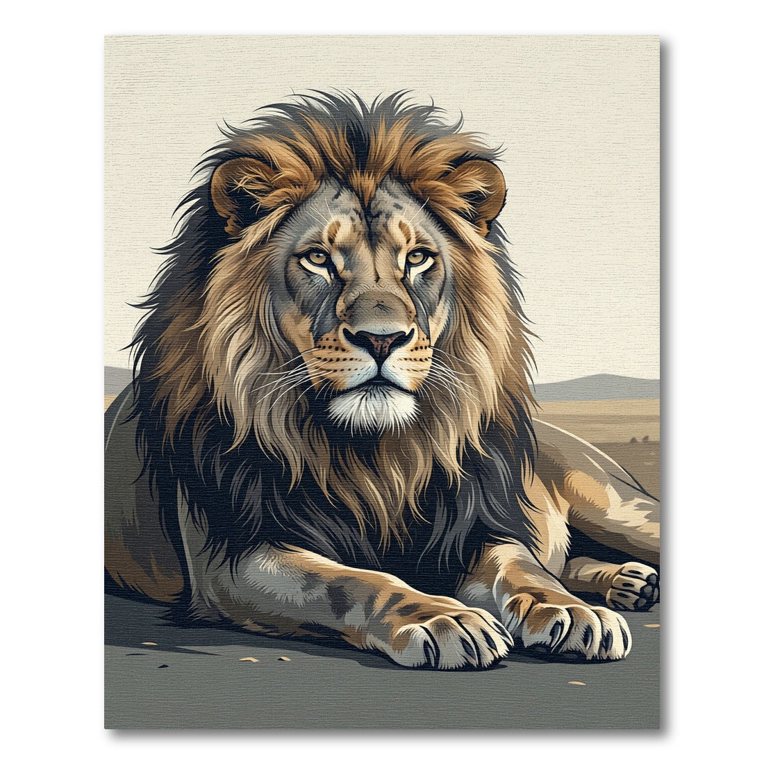 Majestic Golden Lion Portrait Rug