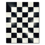 Bold Black White Checkered Surface Rug