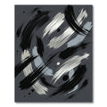 Modern Gray Black Abstract Brushstrokes Rug