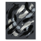 Modern Gray Black Abstract Brushstrokes Rug