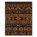 Bold Orange And Black Geometric Tribal Rug