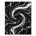 Black White Marble Swirl Vortex Rug