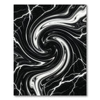 Black White Marble Swirl Vortex Rug