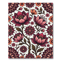 Vibrant Crimson Floral Botanical Rug