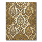 Gold Paisley Floral Damask Rug