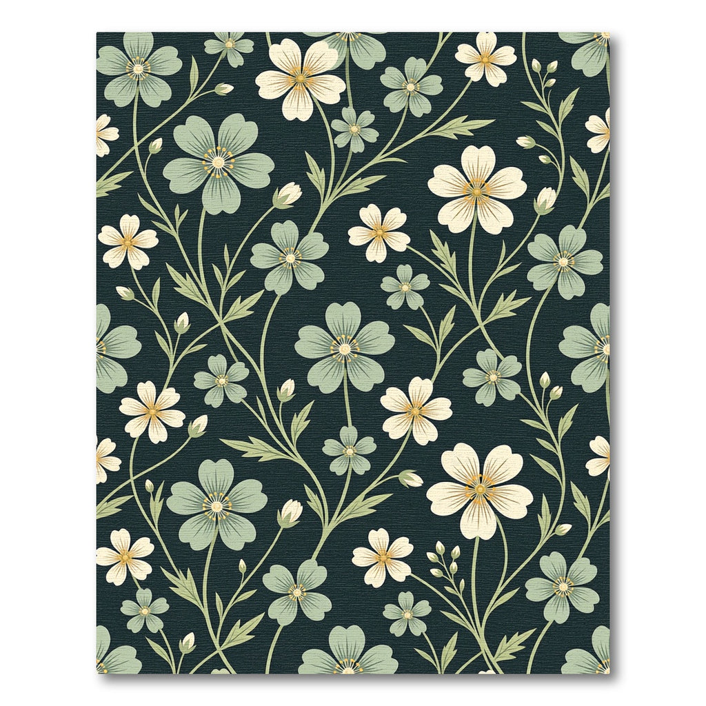 Sage and Cream Wildflower Botanical Rug