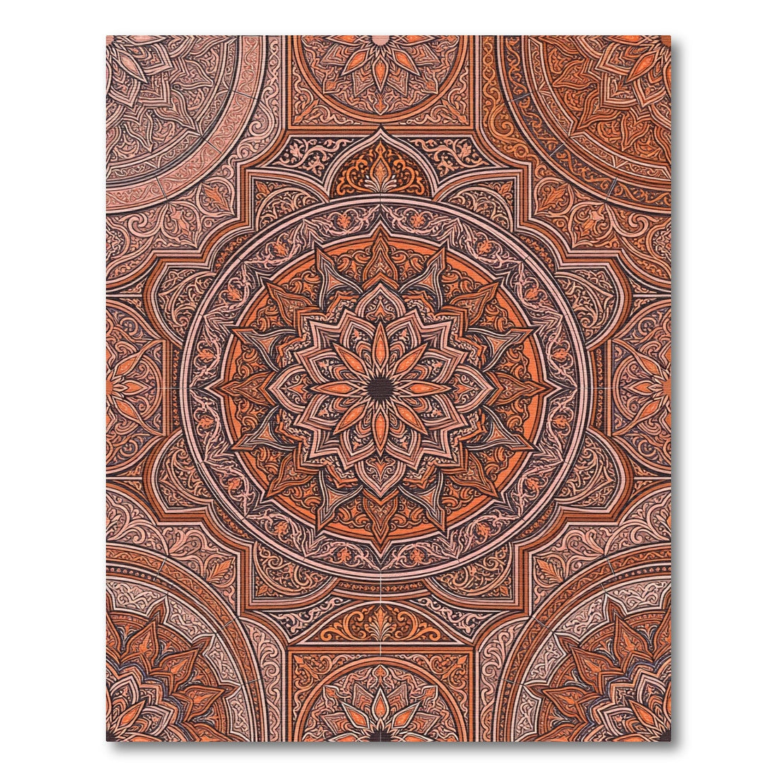 Burnt Orange Intricate Mandala Rug