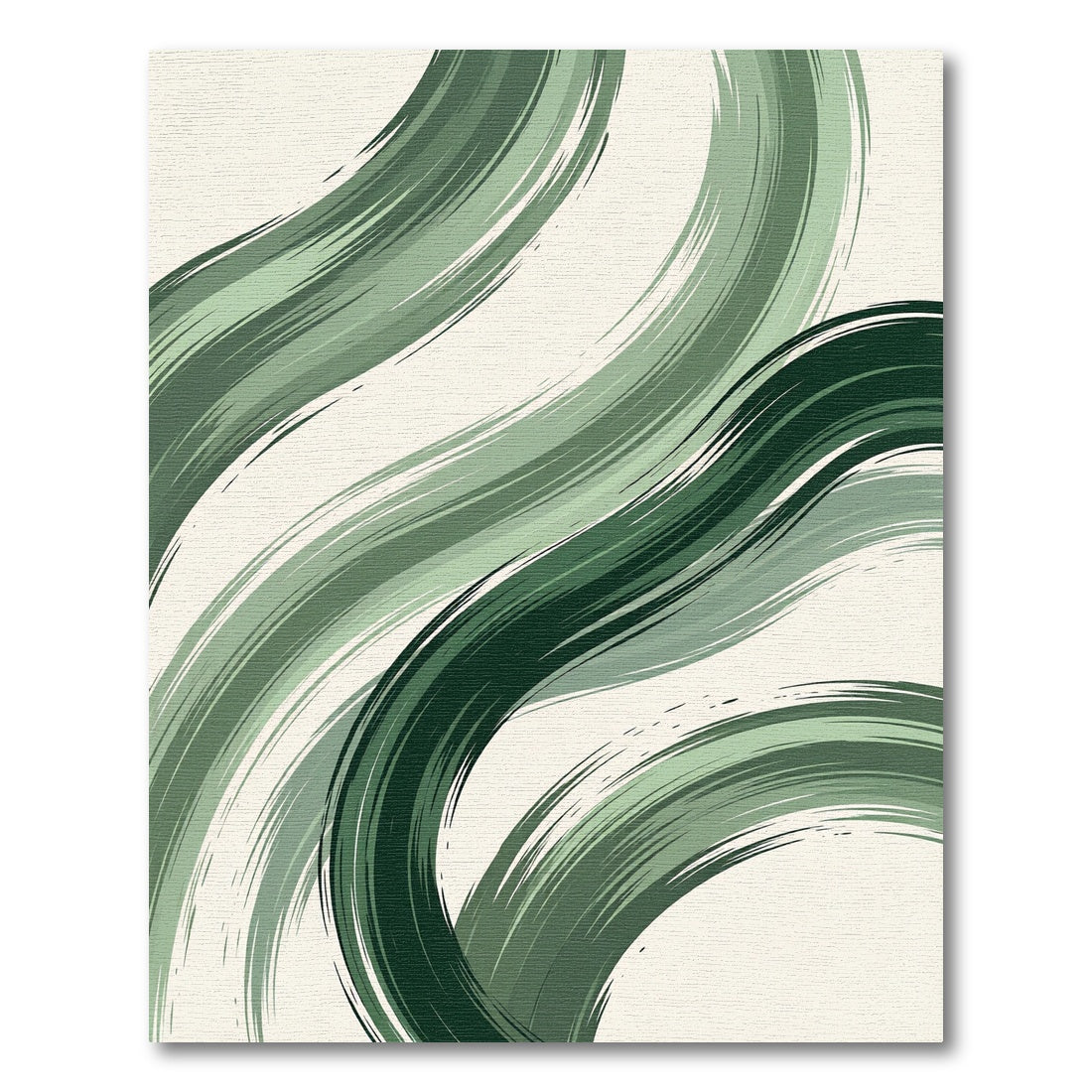 Emerald Green Swirling Brushstrokes Rug