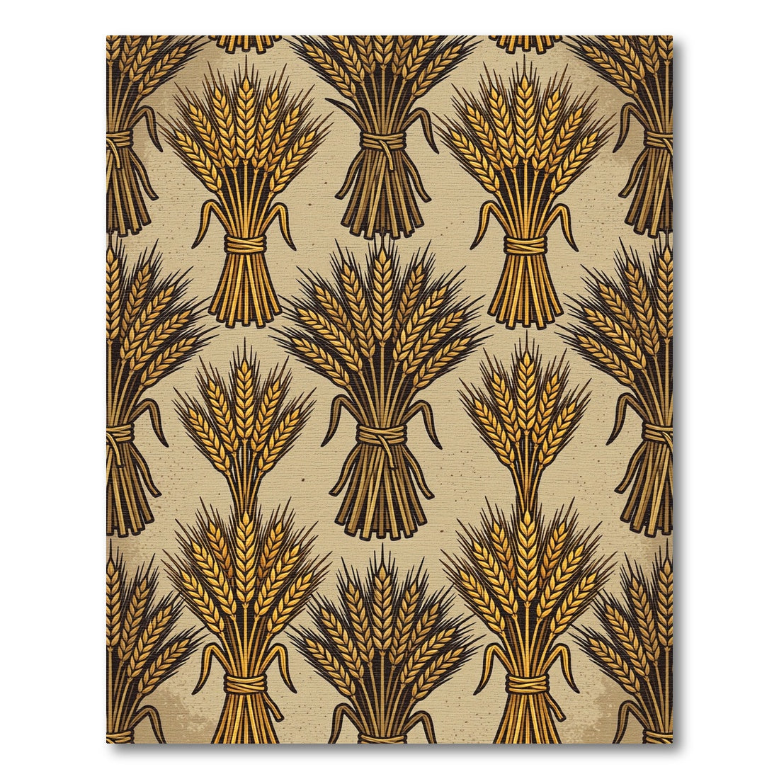 Golden Harvest Wheat Sheaf Wallpaper Rug