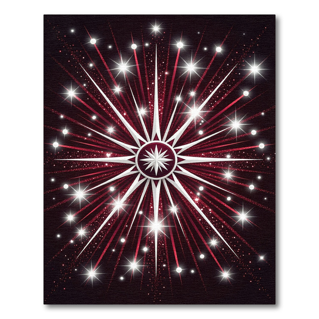 Radiant Red Starburst Sparkle Rug