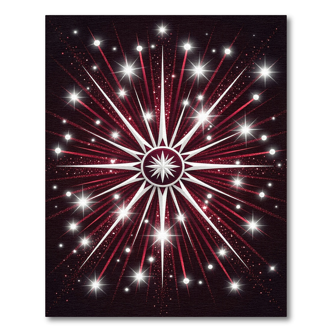 Radiant Red Starburst Sparkle Rug