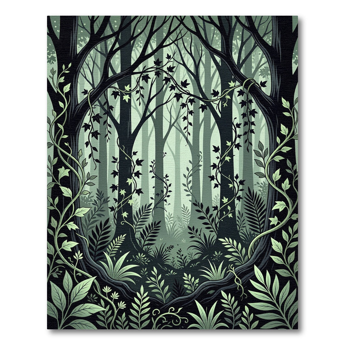 Enchanted Forest Fern Ivy Botanical Rug
