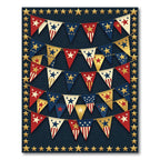 Patriotic Golden Star Bunting Array Rug