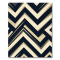 Black and Cream Sharp Chevron Composition Rug