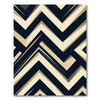 Black and Cream Sharp Chevron Composition Rug