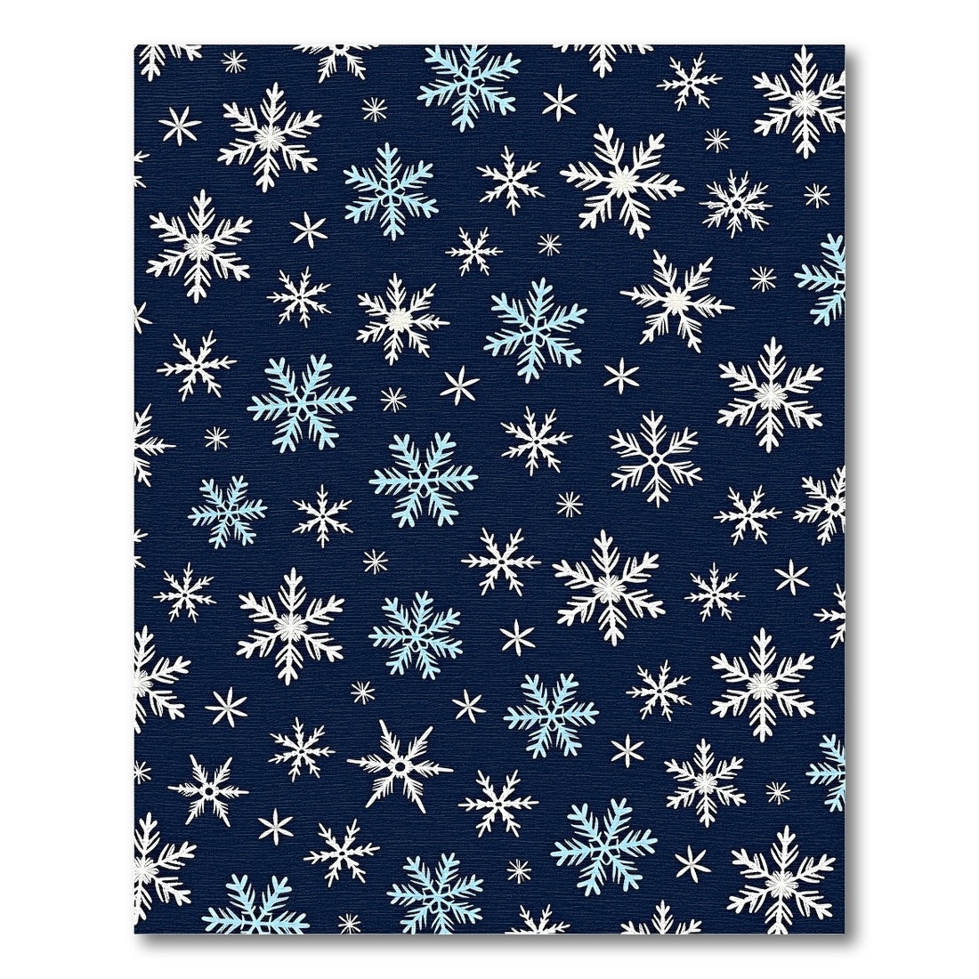 Navy Blue Snowflake Scattered Cluster Rug