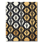 Black and Gold Geometric Ancestral Totem Rug