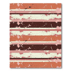 Retro Coral Splatter Stripe Rug
