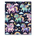 Whimsical Pastel Dragon and Unicorn Sky Rug