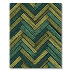 Green Wood Plank Herringbone Rug