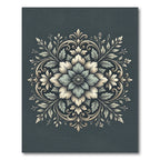 Sage Floral Ornamental Symmetry Medallion Rug