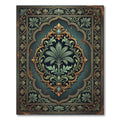 Ornate Emerald Palm Medallion Foliage Rug