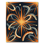 Celestial Sunburst Abstract Curvilinear Art Rug