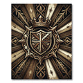 Royal Golden Crown Cross Medallion Rug