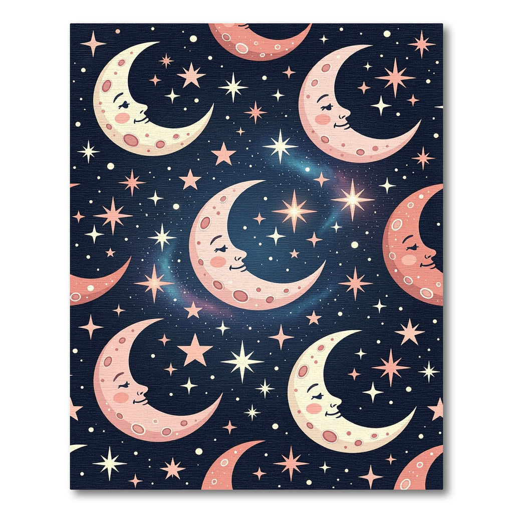 Celestial Moon and Star Night Rug