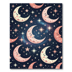 Celestial Moon and Star Night Rug