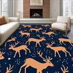 Golden Deer Dark Night Scatter Rug