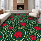 Emerald Red Floral Medallion Radiance Rug