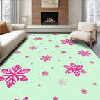 Pink Snowflake Scatter Rug