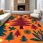 Abstract Evergreen Forest Starry Night Rug