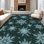 Winter Frost Snowflake Teal Rug