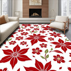 Crimson Petal Floral Garden Rug