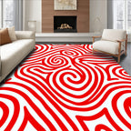 Crimson Swirl Flow Lines Rug