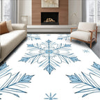 Winter Blue Snowflake Tile Rug