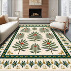 Gilded Evergreen Berry Tree Collage Rug