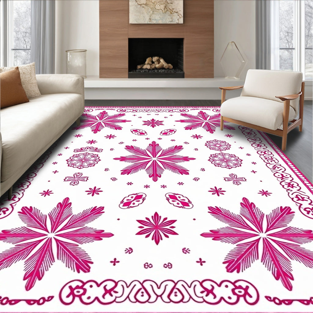 Bold Magenta Floral Starburst Rug