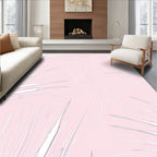 Pale Pink Abstract Leaf Swirl Rug