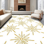 Golden Starburst Floral Medallion Rug