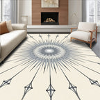 Neutral Sunburst Diamond Rays Rug