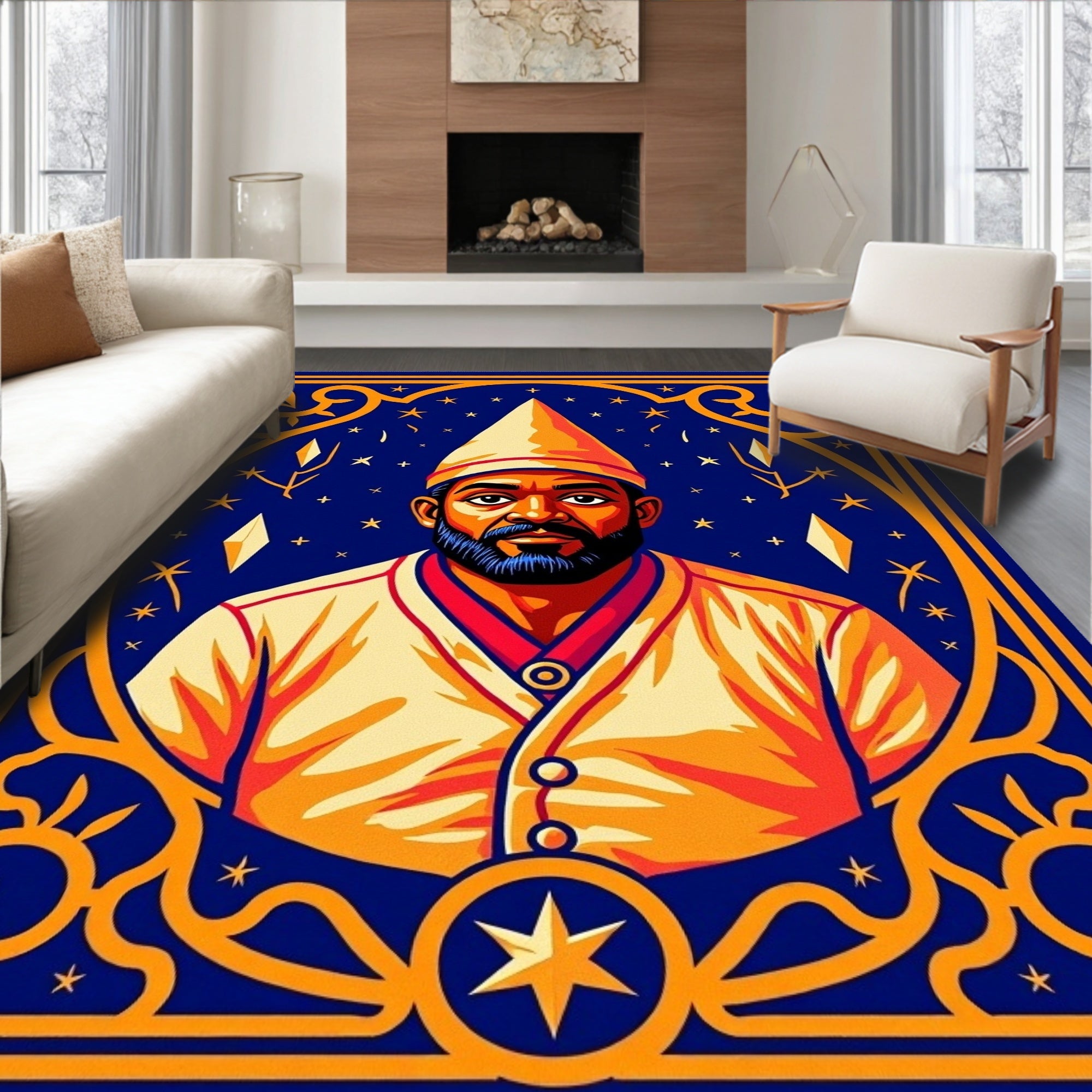 Celestial Portrait Vintage Rich Color Rug