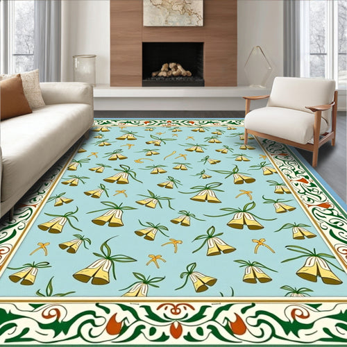 Blue Bell Blossom Border Rug