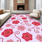 Whimsical Rose Scrollwork Lilac Rug