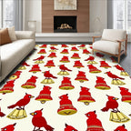 Red Cardinal Bell Collage Rug
